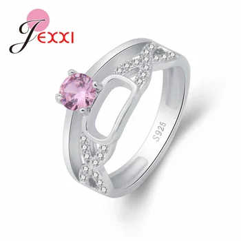 

Newest Design Hollow Cross Jewelry Pink Austrian Crystal High Quality Women Girls Holiday Present 925 Sterling Silver