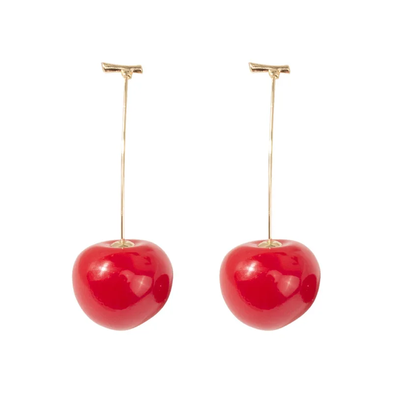 

Shiny Side New Fashion Jewelry Cute Cherry Stud Earrings for Women Gift Simple Style Statement Earrings