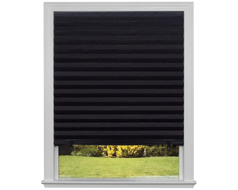 Persianas plisadas autoadhesivas negras ventana opaca 90x180 CM Persianas plisadas autoadhesivas negras ventana opaca 90x180 CM
