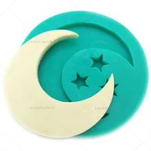 Формы для выпечки луна и звезды украшения на Рамадан силиконовые формы мусульманский помадка форма шоколада для украшения торта ИД помадка F0625YL