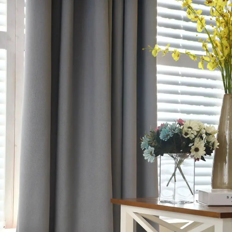 Blackout Curtains Solid Color Faux Linen Blackout Curtains for Living Room Modern Curtains for Bedroom Window kitchen Blinds