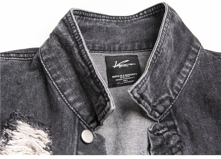 Осень уличный стиль брендовая мужская джинсовая куртка декоративная металлическая цепь хип хоп граффити буквы ковбой пальто винтажная верхняя одежда