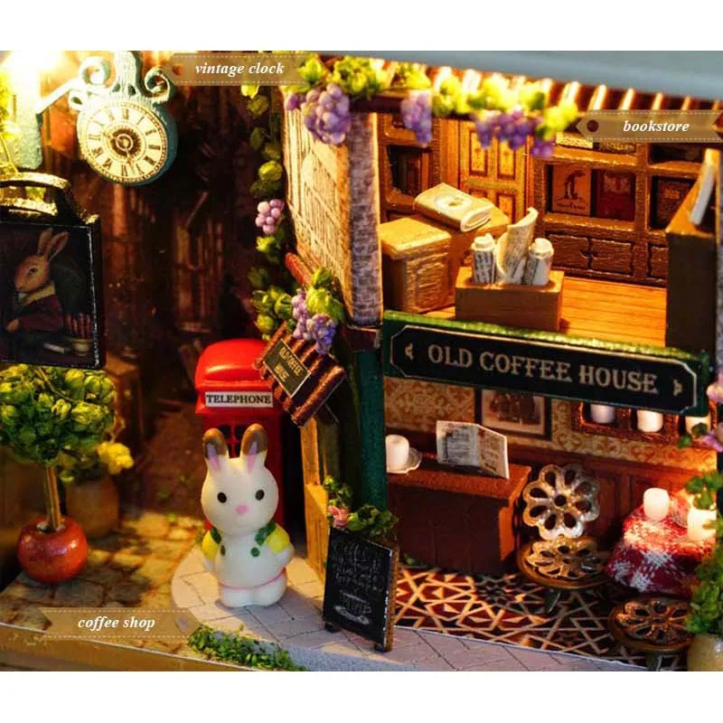 3D Wooden DIY Handmade Box Theatre Dollhouse Miniature Box In A Happy Corner Cute Mini Doll House Assemble Kits Gift Toys