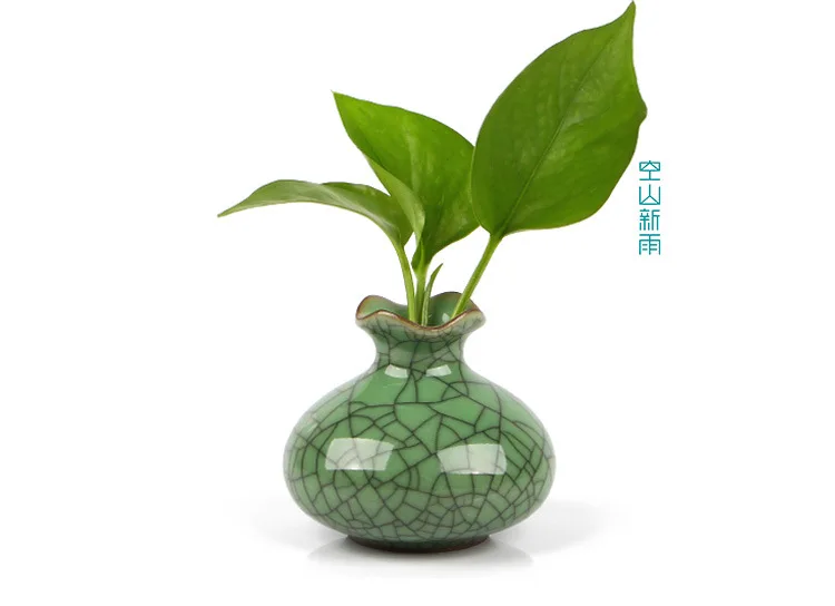 Longquan Celadon мини-посуда для цветов, креативная Керамическая ручная работа, украшение для дома, керамическая ваза дзен, украшение для дома