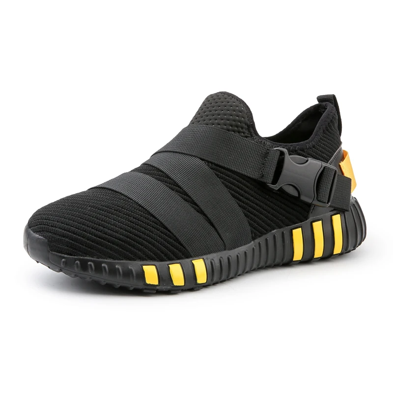 

2019 air mesh sock shoes light breathable flyknit high elastic hook loop off white zapatos de hombre big size running shoes