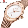 NAVIFORCE Uhr Frauen Mode Kleid Quarz Uhren Dame Edelstahl Wasserdichte Armbanduhr Einfache Mädchen Uhr Relogio Feminino-in Damenuhren aus Uhren bei