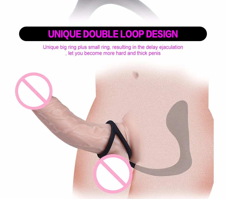 LURE Silicone Double loop anal plug dilators Male Prostate Massager Cock Ring Sex Toys Butt Plug for Men gay Adult Erotic shop 5
