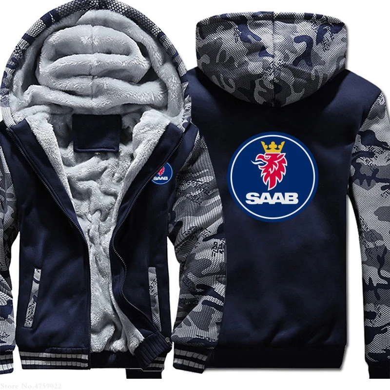 

Plus Velvet Thicken clothes men Autumn Winter Scania SAAB sweatshirt Hoodies coat men Warm Hoodie Fleece Jacket Outerwear