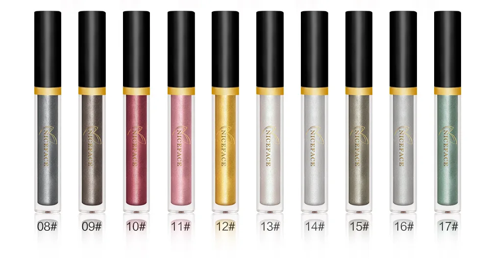 2017 17 Shades Long Lasting Glow Liquid eyeshadow Combining Glitter Particles Cosmetics Powder Eye Makeup Tool Kit Set Bright Color (9)