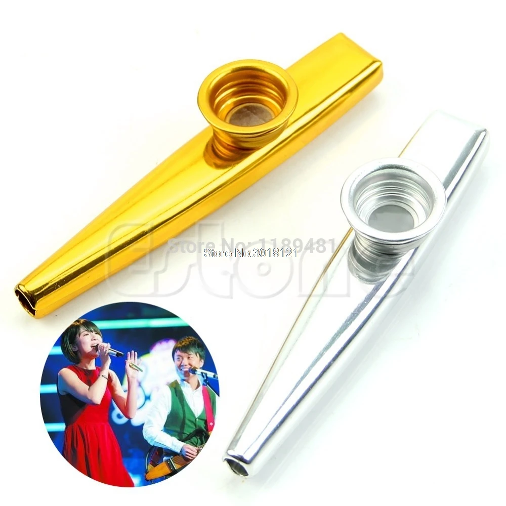 

Metal Golden Kazoo Mouth Harmonica Flute Kids Party Gift Kid Musical Instrument