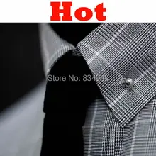 На заказ хлопок Glen плед платье рубашки, на заказ повседневные с учетом Glen Check платья рубашки, 35 вариантов ткани