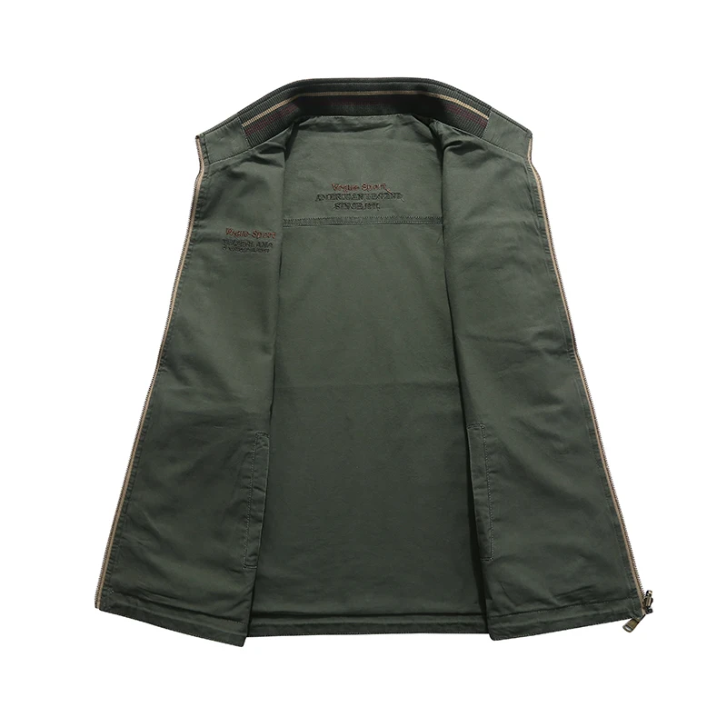 afs jeep military stand collar multi pocket Waistcoat cotton double sided vest field working tolling sleeveless outwear