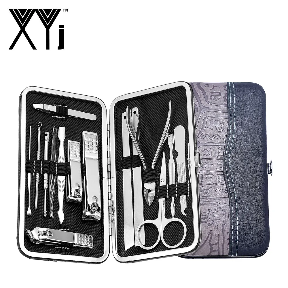

XYj Manicure Tool 15PCS/Set Nail Kit Manicure Set Pedicure Kit Nail File Scissors Stainless Steel Nail Art Tool Sets with Case