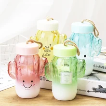 Небьющиеся спортивные путешествия воды портативный герметичный прозрачный и скраб+ веревка свежий и прекрасный креативный подарок для влюбленных девушек