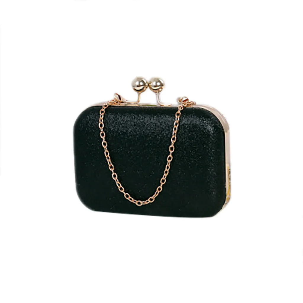 Женская шикарная вечерняя сумочка, свадебная Сумка-клатч с цепочкой, мини сумочка, сумочка, золотой подарок на день рождения - Цвет: Черный