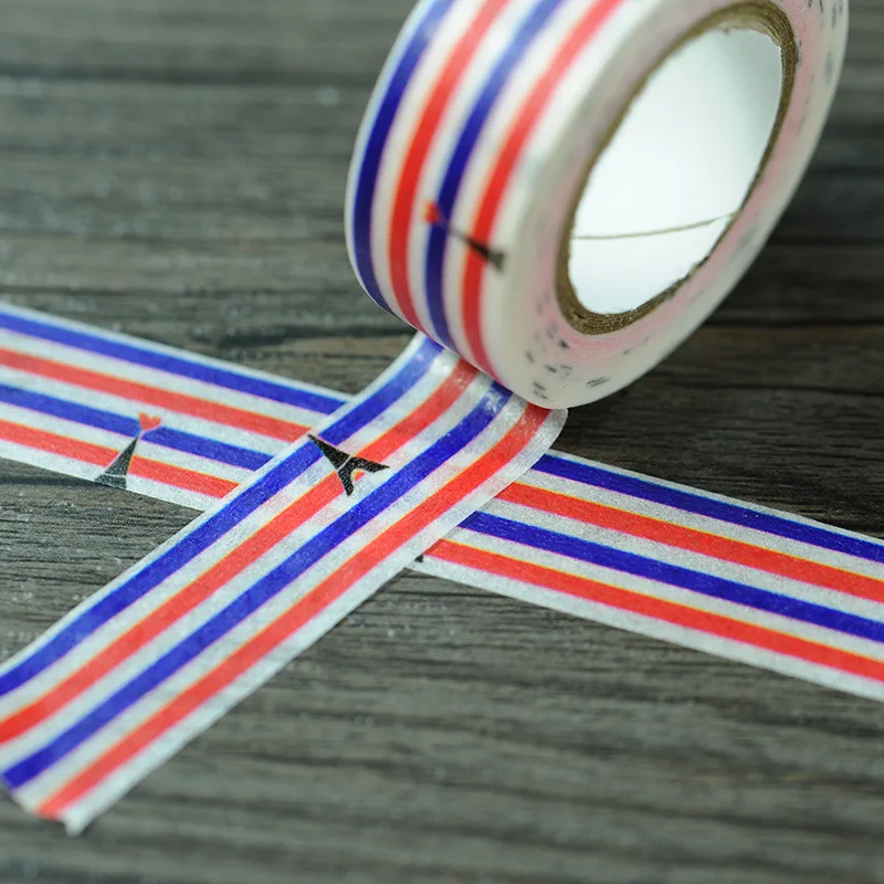 2017 New 1x Masking Tape French Flag Color Candy Stripes Eiffel Tower