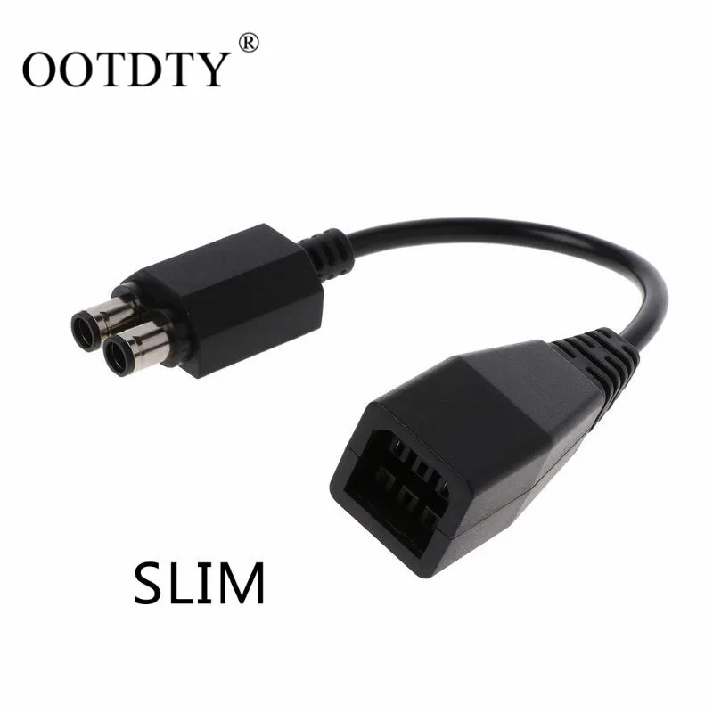1Pc 25 5cm Black AC Power Supply Cable Converter Adapter For Microsoft Xbox 360 To Xbox
