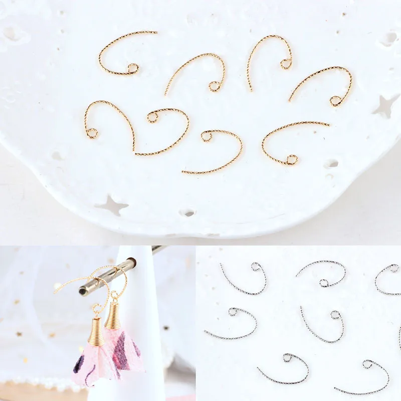 

10pcs 21mm Silver Gold Color Earring Finding Ear Base Handmade Earrings Clasps Hooks for Women DIY Jewelry Accessories C40