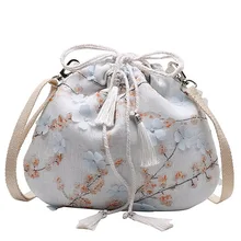 Женская мода кисточка, мягкие сумки с цветочным принтом, сумка на плечо с вышивкой, школьные сумки, складные сумки для покупок