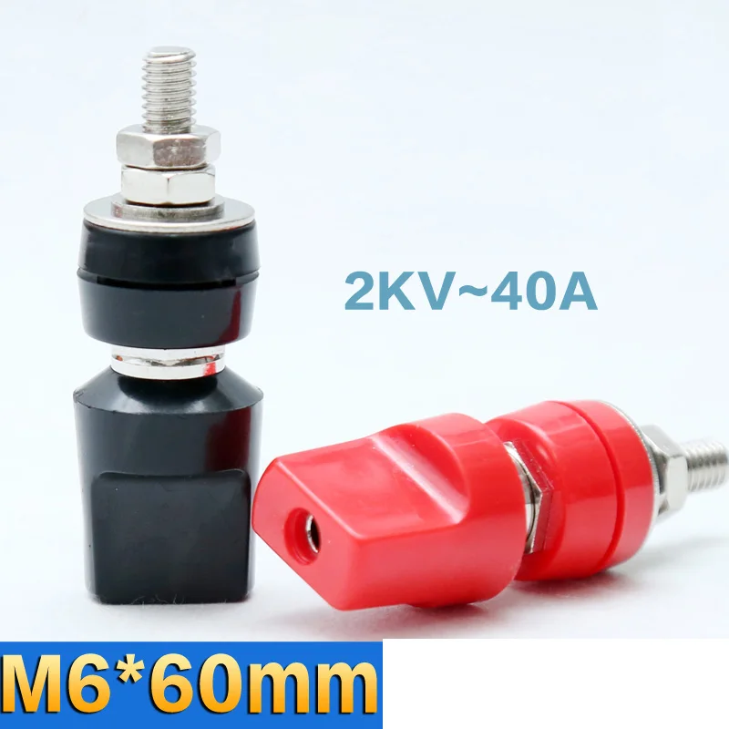 M6*60 wiring terminal 6mm copper red and black 4mm terminals banana jack 40A high current