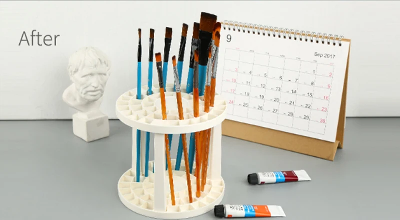 1 PC 49 Holes Brush Painting Pencils Storage Pen Holder Stand Watercolor Pen Container Drawing Tools Bin Rack (6)