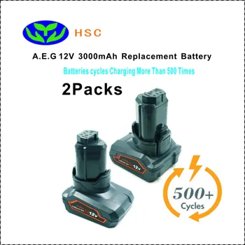 

2PCS 3.0Ah 18650 Battery pack AEG12D Li-ion Battery 12V Replacement AEG 3520 4932 584932 954932 L1215P L1215R Original Battery