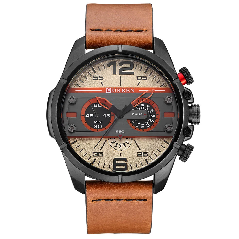 

CURREN Watches Men Luxury Brand Army Military Watch Leather Sport Watches Quartz Men Waterproof Wristwatches Male Clock Man 8259