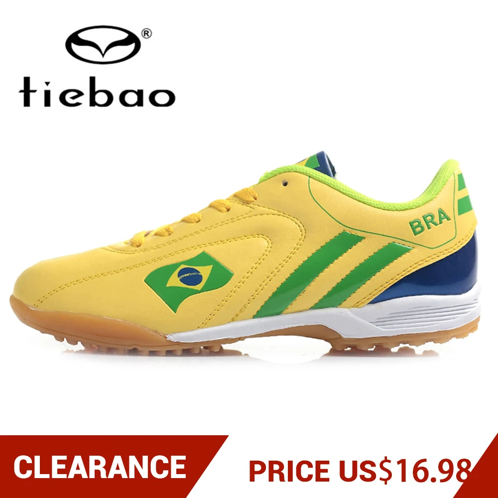 Clearance! TIEBAO Soccer Shoes Sneakers Men Women Rubber Sole Athletic Training Shoes TF Turf Football Boots botas de futbol