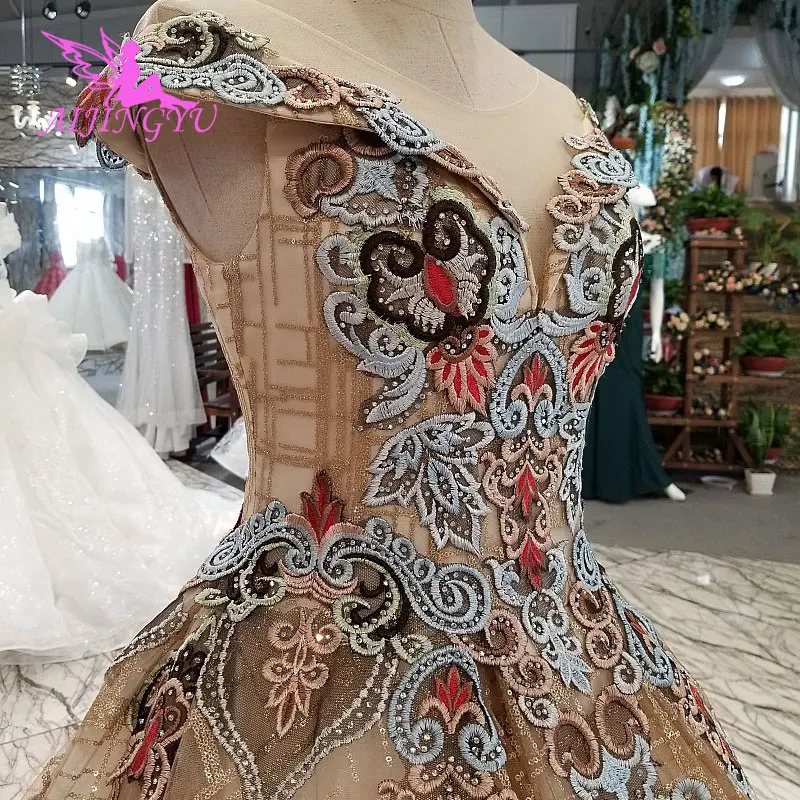 AIJINGYU свадебное платье es Саудовская Аравия платья Блестящий Атлас Дешевые рядом со мной кружевное бальное платье Дубай свадебное платье Новинка