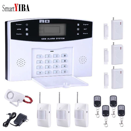 

SmartYIBA Wireless GSM SMS Autodial Home House Alarm System Motion Sensor Siren Alert Door Gap Sensor Security Alarm Kits