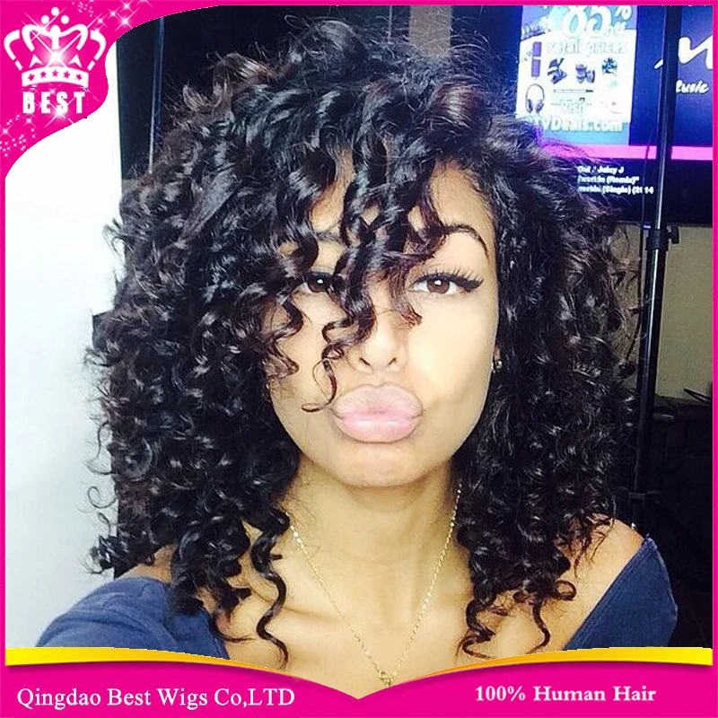 

Full Lace Brazilian Virgin Wigs Curly Glueless Lace Front Human Hair Curly Wigs U Part Human Hair Wigs African American Wig