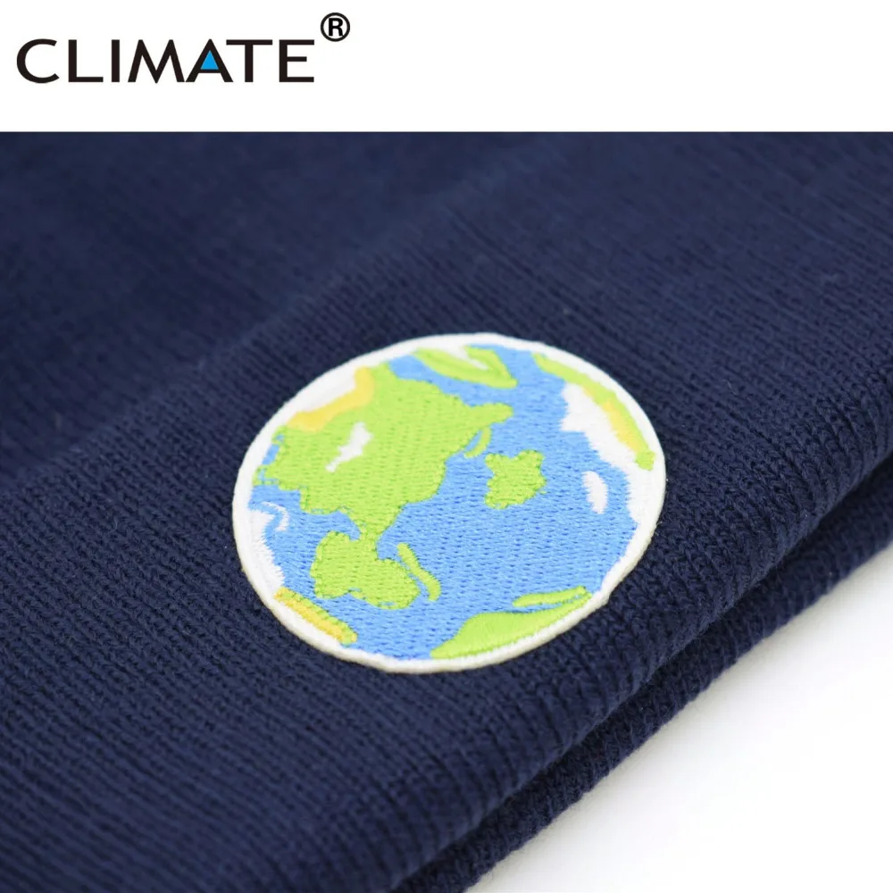 Климат Для мужчин женщин земли зима теплая шапочка Hat Greenism планеты Земля вязаная