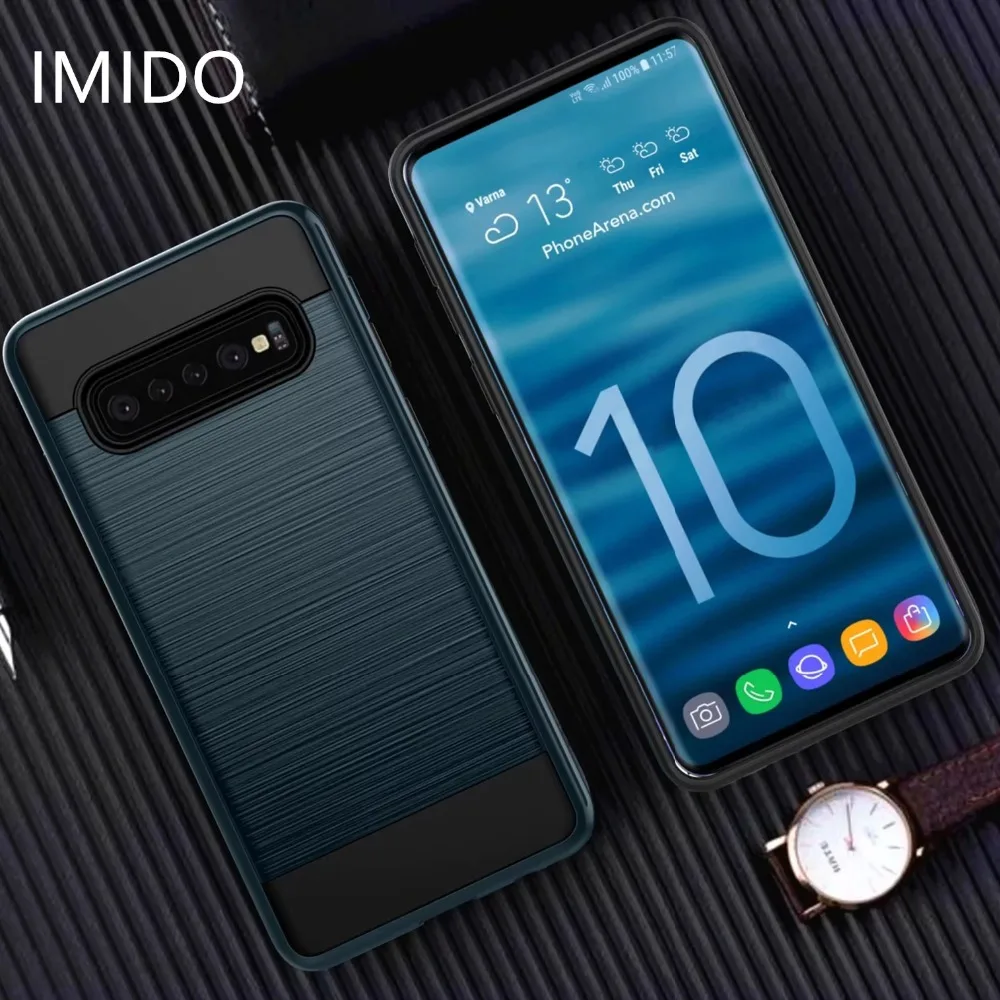 

For Samsung Galaxy S10 S10e S10Plus S9 S8 Plus Soft Ultra ThinTPU+PC Carbon Fiber Phone Case J4 J6 J8 EU A6 Plus A8 Plus 2018