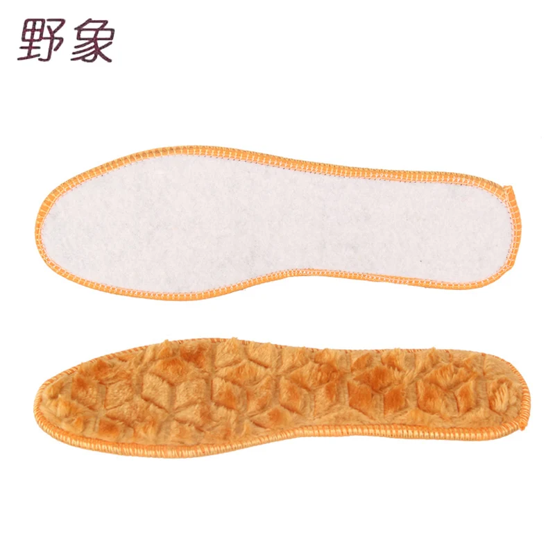 

Warm wool felt insoles with heating embossed pattern winter insole for women men thick cushioned soles Inserts thermal Arch Pad
