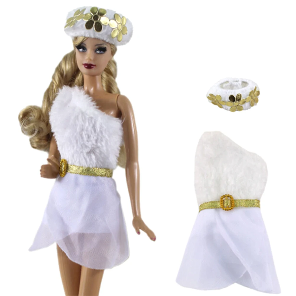 Для куклы модное плюшевое платье + шляпа набор подходит для 1/6 BJD Винтаж кукольная
