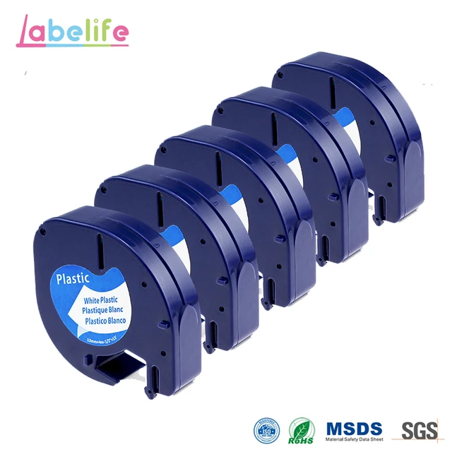 Cheap Labelife 5 Pack 12mm 91201 Black on White compatible for DYMO LetraTag Plastic Label Tape DYMO label Printer ribbons Label Maker Cheap Labelife 5 Pack 12mm 91201 Black on White compatible for DYMO LetraTag Plastic Label Tape DYMO label Printer ribbons Label Maker