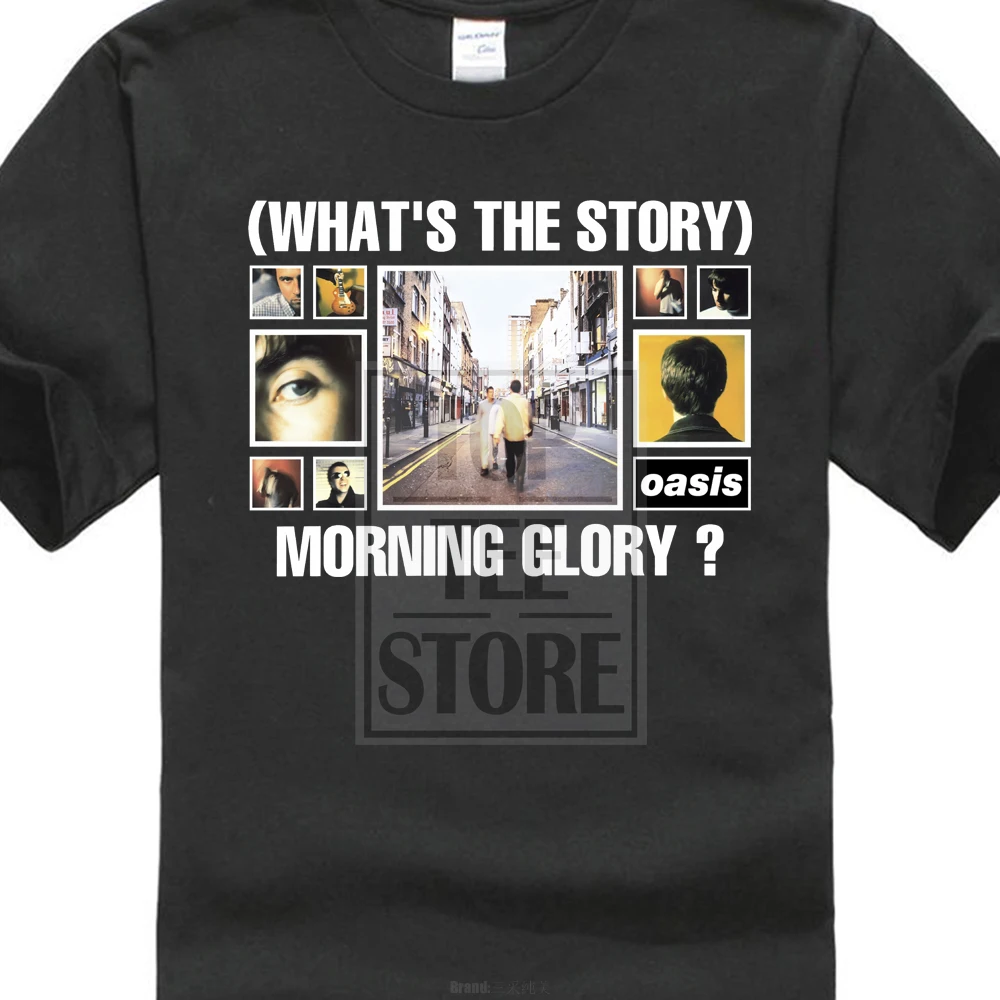 

100% Cotton T Shirts Brand Clothing Tops Tees New Oasis What'S The Story Morning Glory Men'S T Shirt