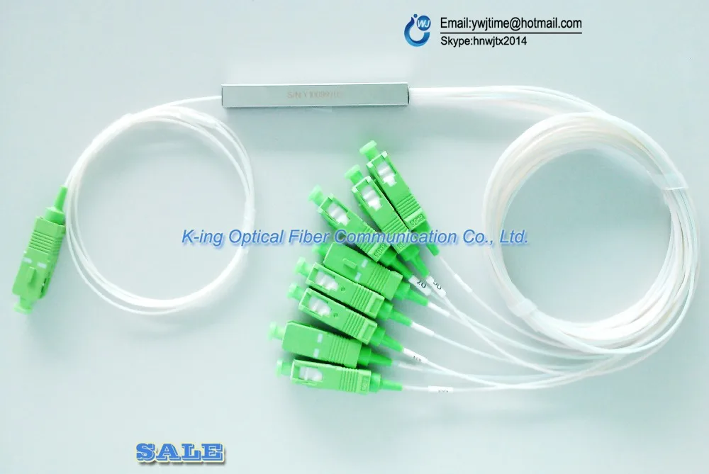 

5pcs 1x8 Ports SC/APC SM Mini PLC Splitter,FTTH accessories For GPON OLT with connectors