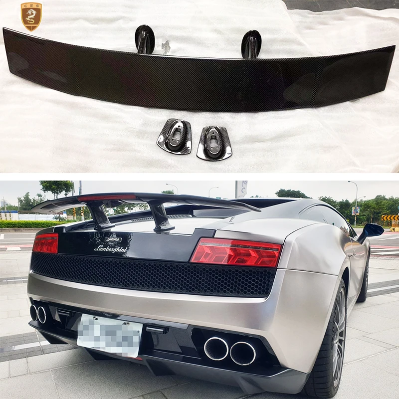 Для Gallardo 05-13 LP550 LP560 LP570 DMC стиль задний спойлер из углеродного волокна крыло(с или без камеры заднего вида горшок