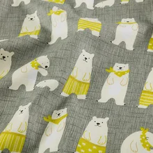 Ткань с принтом медведя, Лоскутная саржа, хлопковая ткань для рукоделия, куклы, одежда, шляпа, аксессуары ручной работы, ремесла, TJ8691-3