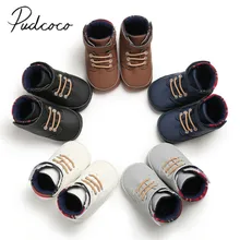 First Walkers Baby Soft Sole Anti-skid PU Leather Shoes Infant Boy Girl Toddler Moccasin High-top Soft Baby Shoes 0-18m
