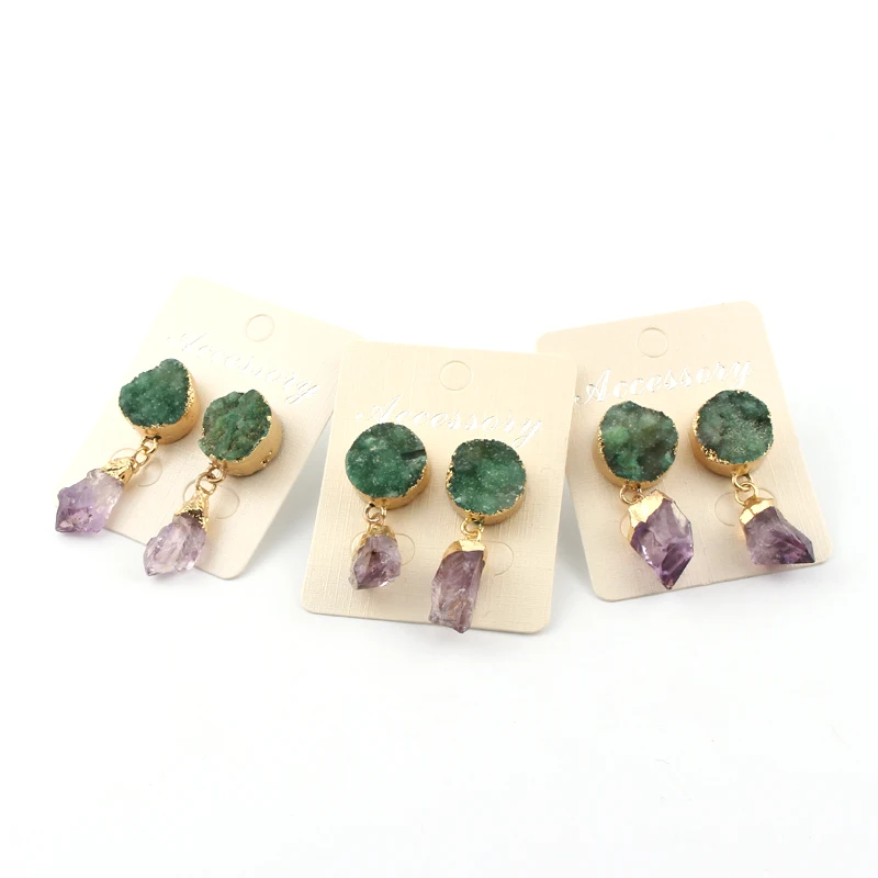 Dayoff богемные уникальные нерегулярные Druzy Drusy висячие серьги для женщин ювелирные