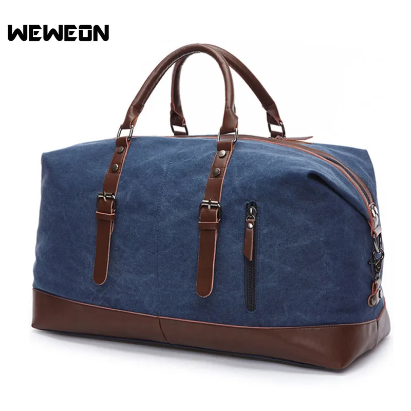 

High Quality Canvas Leather Men Travel Gym Bag Large Team Training Sports Gym Bag Men Sports Duffel Bags Weekend Luggage Totes