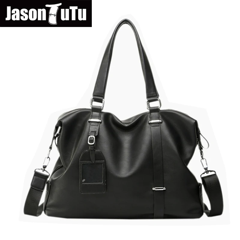

JASON TUTU 2017 Men's Large Handbag High-grade PU leather shoulder bag men messenger bags Black Tote bolsos B392