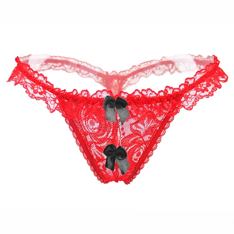 Open Crotch Bow Tangas Women Thongs And G Strings Sexy Panties Plus Size Rope Low Waist Underwear Culotte Femme Erotic Linerie 10 (9)