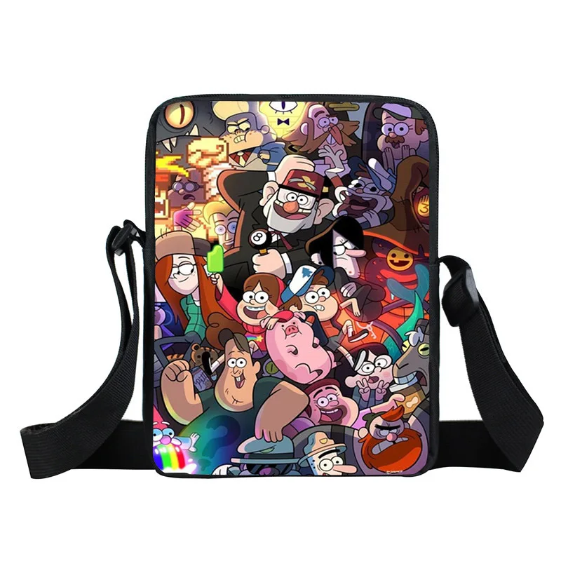 الجاذبية السقوط حقيبة كتف الفتيان الفتيات البسيطة حقيبة ساعي مابل قحافة الأطفال الحقائب المدرسية أنيمي صغيرة الصغار Crossbody حقيبة