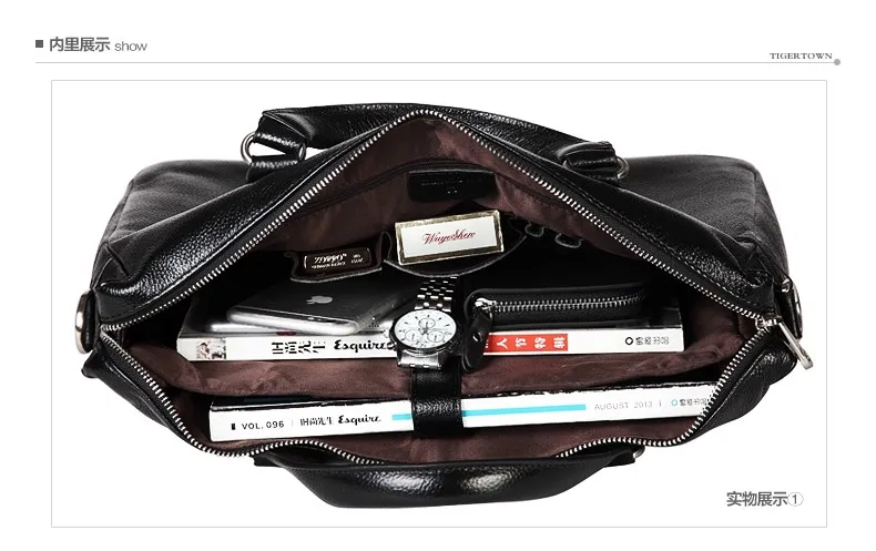 TigerTown мужская повседневная сумка из натуральной воловьей кожи, портфель, сумка на плечо, сумка-мессенджер для ноутбука, сумка-тоут 1" 15"