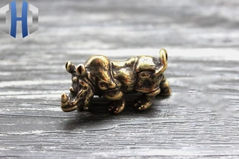 

Solid Brass Rhinoceros EDC Keychain Pendant Keychain Zipper Head Accessories