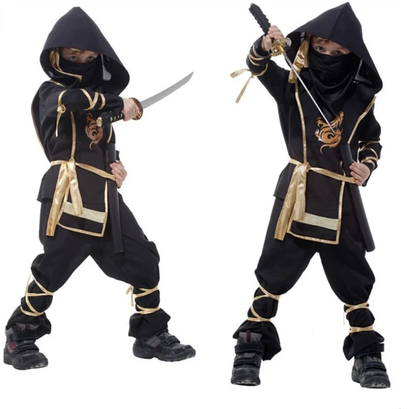 Free shipping!!Super handsome black ninja warrior costumes, Halloween party, costume party game performance clothing