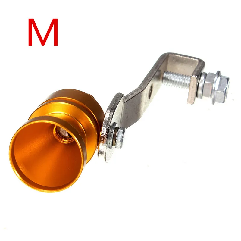 Золото мотоцикл выхлоп поддельные турбо свисток трубы звук глушитель предохранительный клапан Bov Универсальный симулятор Whistler S/M/L/XL - Цвет: M